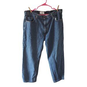 Levi Strauss Signature Relaxed Straight Leg  Mens Blue Jeans 42x32 100% Cotton